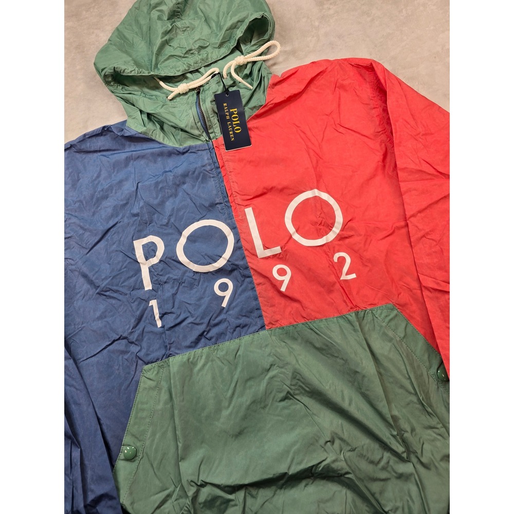 Polo Ralph Lauren Windbreaker Men Medium Colorblock 1992 Stadium Laguna $298 NEW - Picture 4 of 9